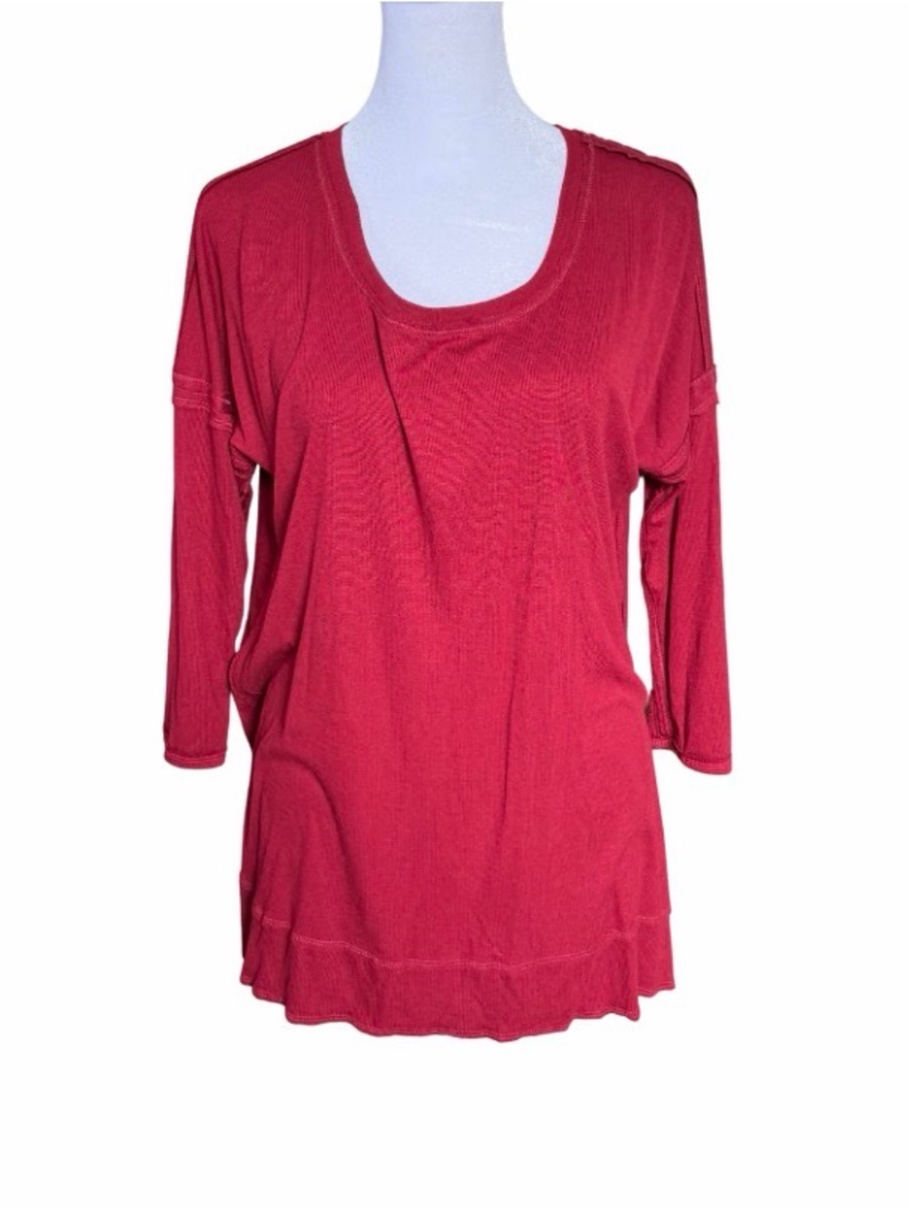 Bordeaux Red Oversized Tunic Top